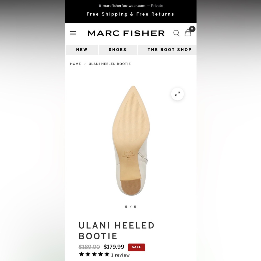 NEW Marc Fisher light lavender leather Ulani heeled bootie - Picture 7 of 7